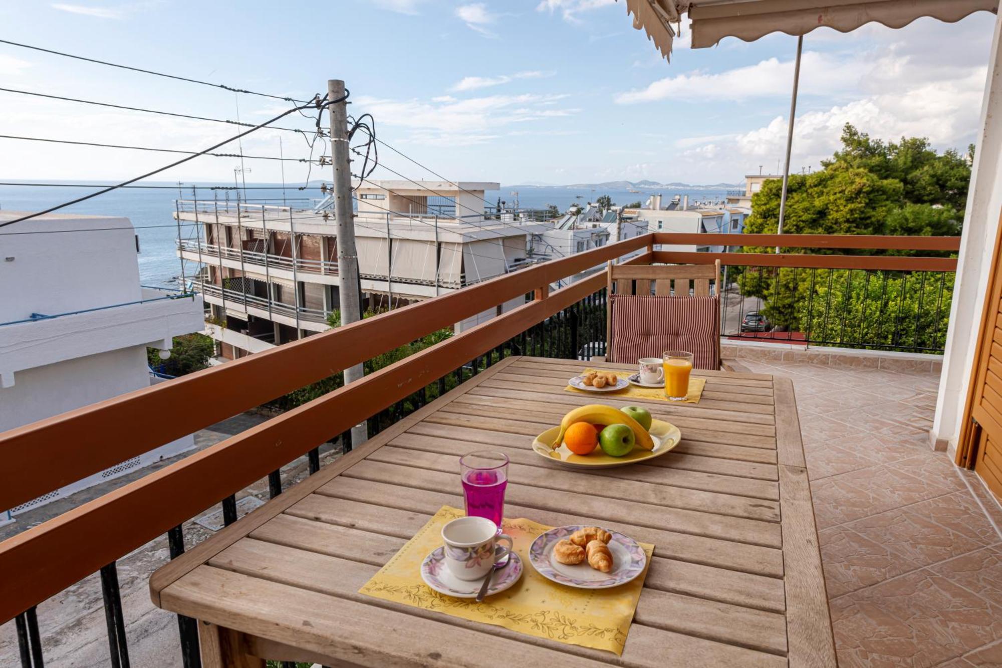Sea View Apartment 100M From The Beach Saronida Exteriér fotografie