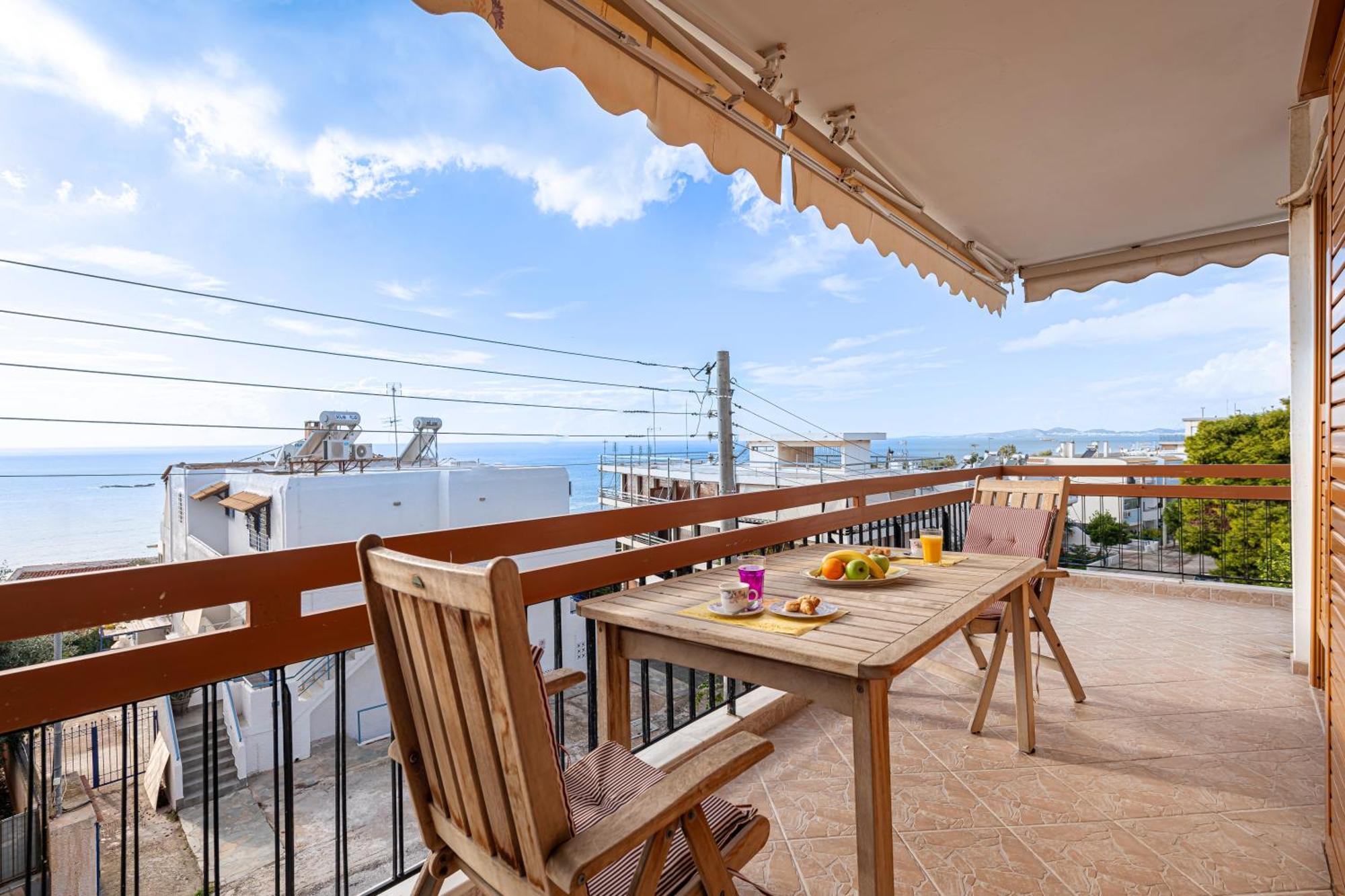Sea View Apartment 100M From The Beach Saronida Exteriér fotografie