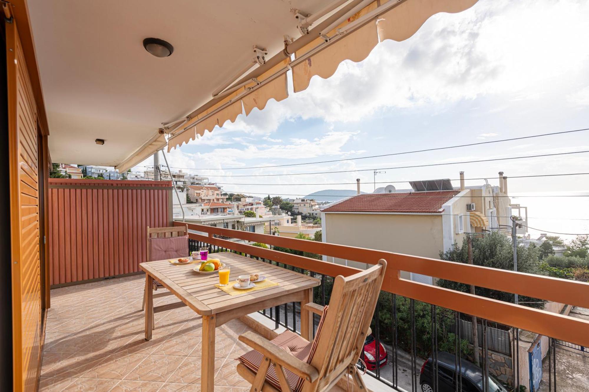 Sea View Apartment 100M From The Beach Saronida Exteriér fotografie