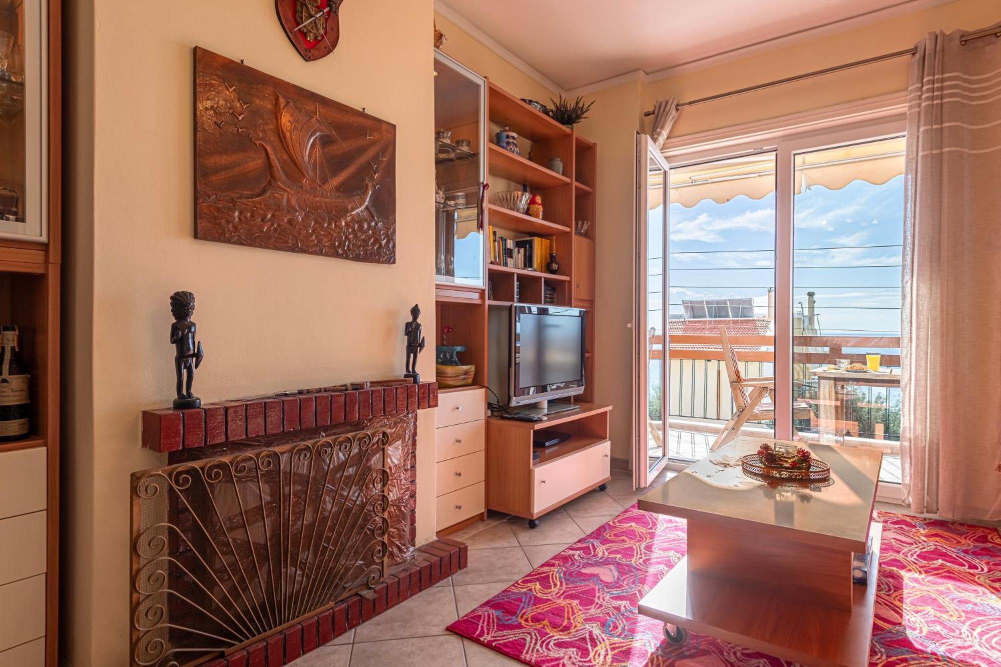 Sea View Apartment 100M From The Beach Saronida Exteriér fotografie